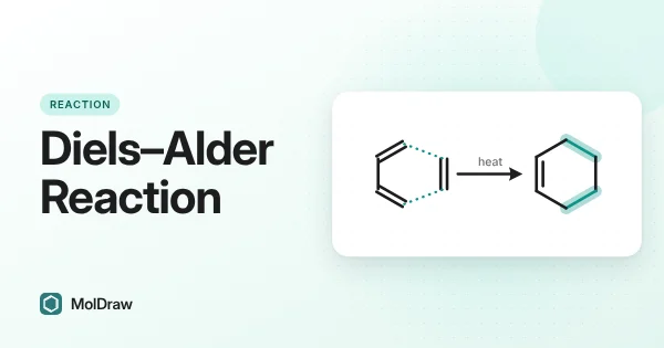 Diels–Alder reaction scheme: 1,3-butadiene and ethylene combine on heating to give cyclohexene, with the two new C–C sigma bonds highlighted