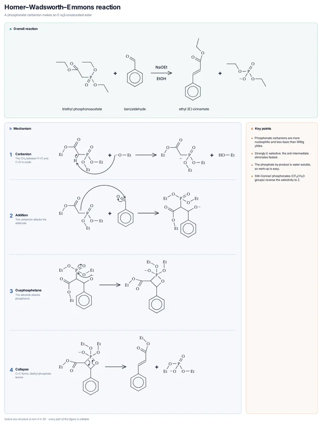 Horner–Wadsworth–Emmons reaction mechanism template