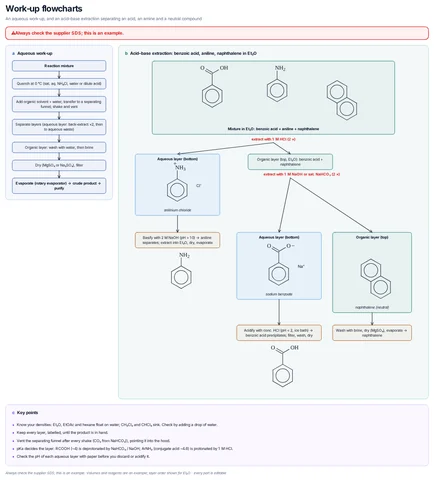 Work-up & extraction flowcharts template preview