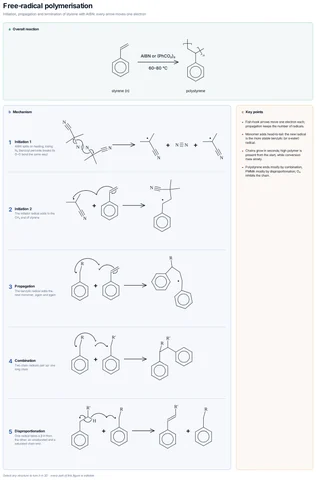 Free-radical polymerisation template preview