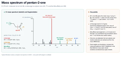 Mass spectrum of pentan-2-one template preview