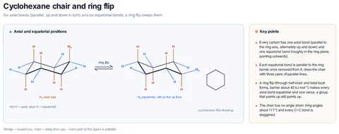 Cyclohexane chair and ring flip template preview